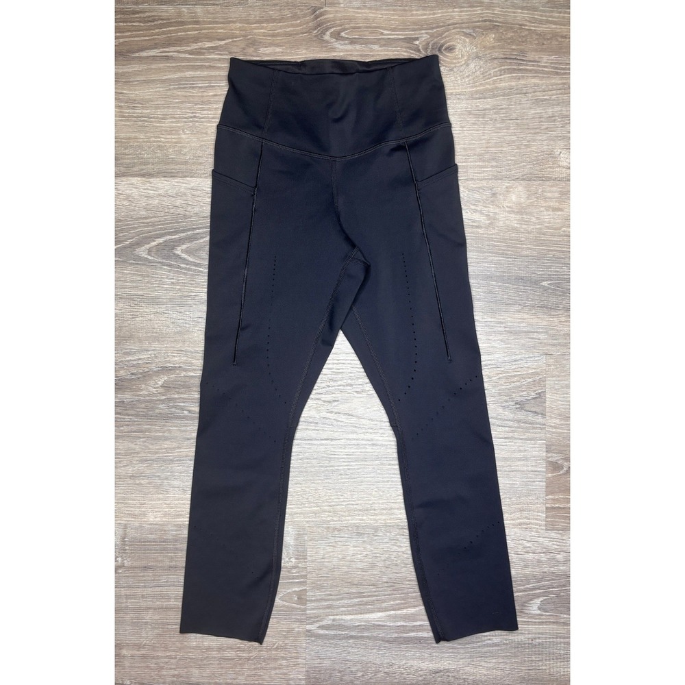 Women's Extra Small 7/8 Brooks Leggings Black High Rise Tights Running Yoga Gym